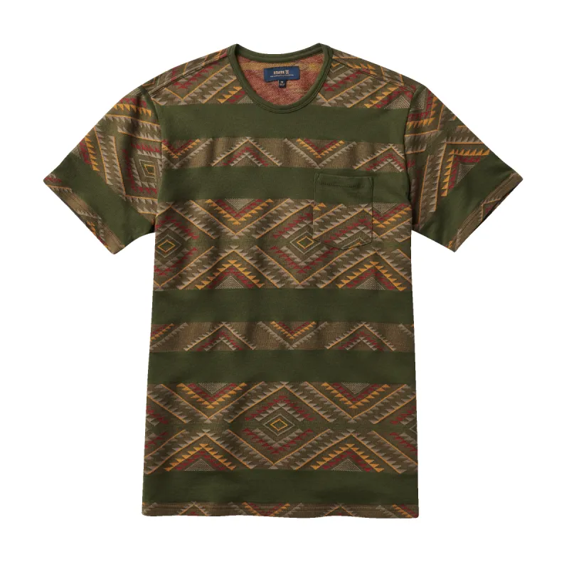 Well Worn Crew Jacquard Short Sleeve Tee - Dark Military sold by Roark