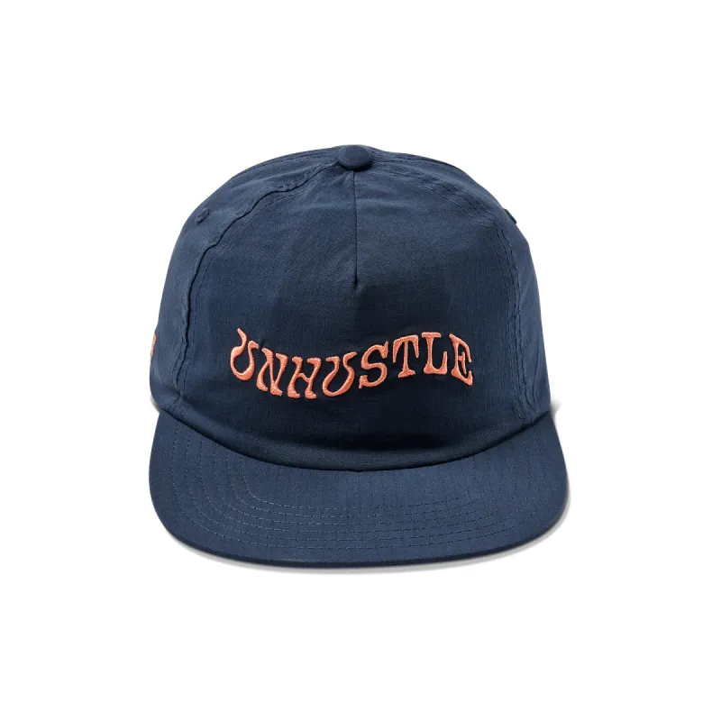 Unhustle 5 Panel Hat - Navy sold by Roark