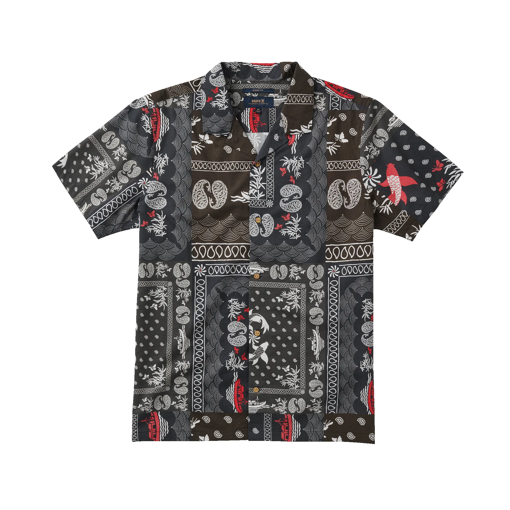 Gonzo Camp Collar Shirt - Hachimaki Black sold by Roark