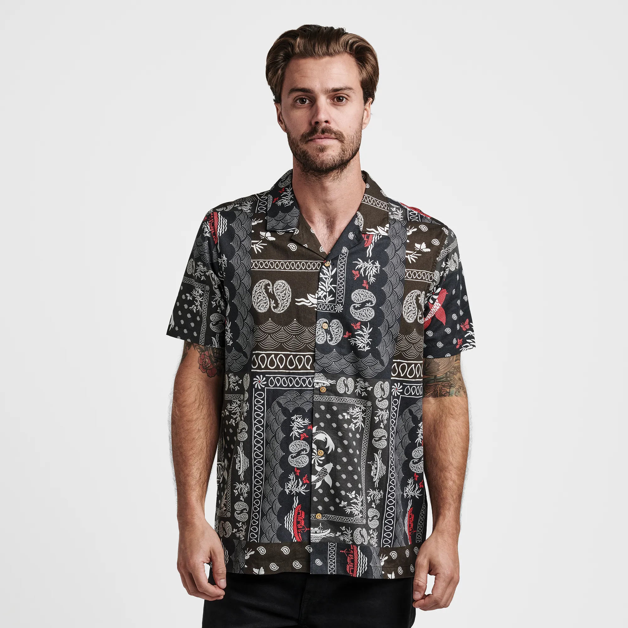 Gonzo Camp Collar Shirt - Hachimaki Black sold by Roark product image thumbnail 3