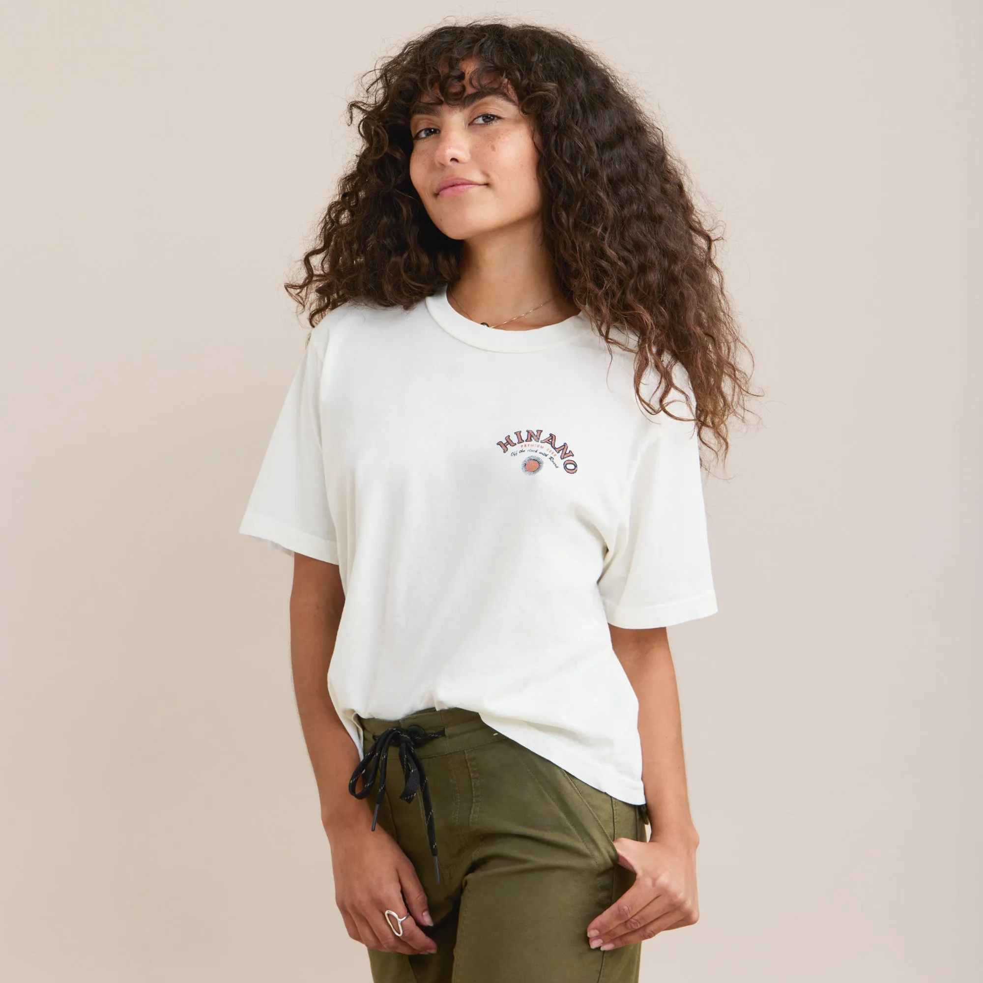 Hinano Happy Hour Boxy Crop Premium Tee - Off White sold by Roark product image thumbnail 2