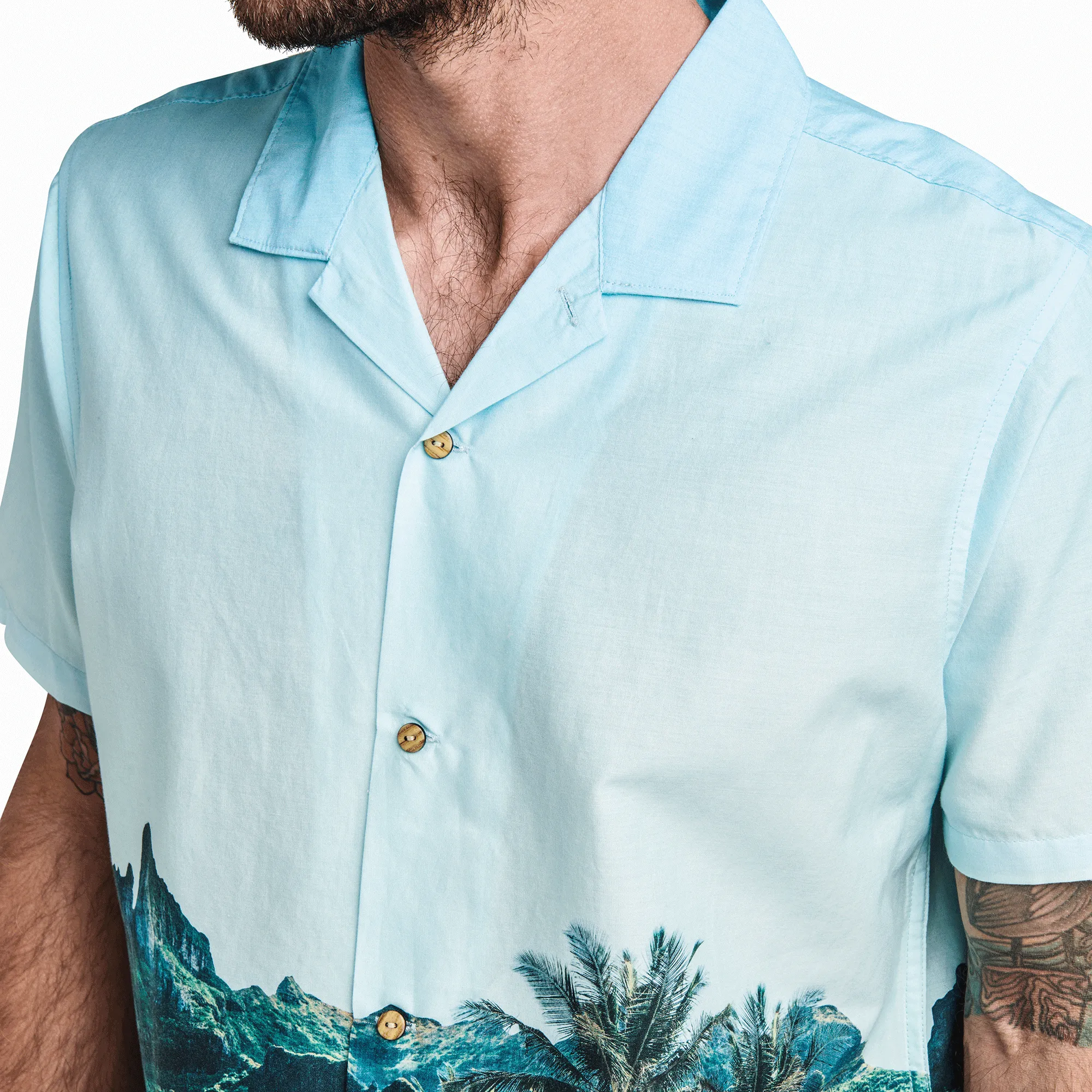 Gonzo Camp Collar Shirt - Hinano Otemanu Light Blue sold by Roark product image thumbnail 5