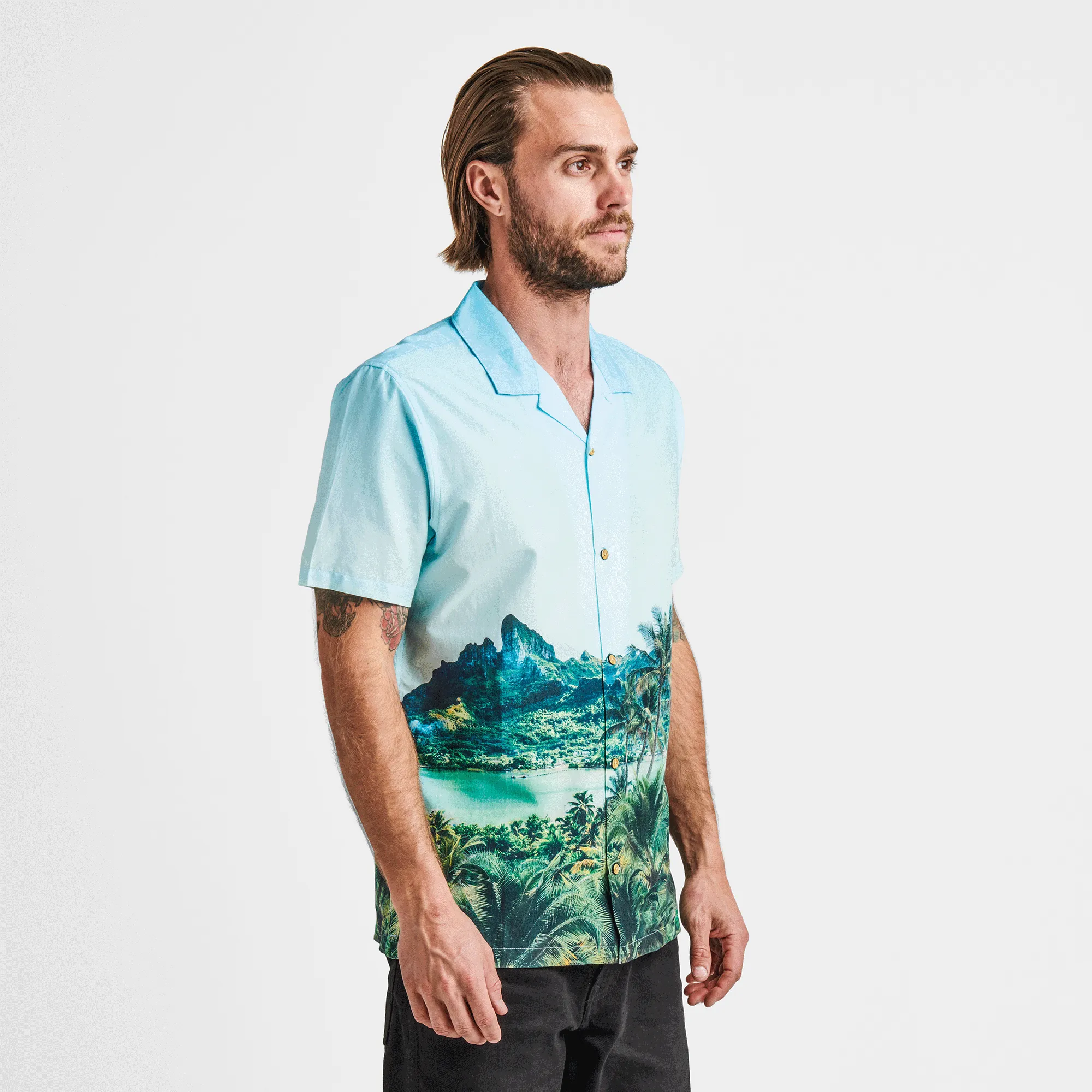 Gonzo Camp Collar Shirt - Hinano Otemanu Light Blue sold by Roark product image thumbnail 3