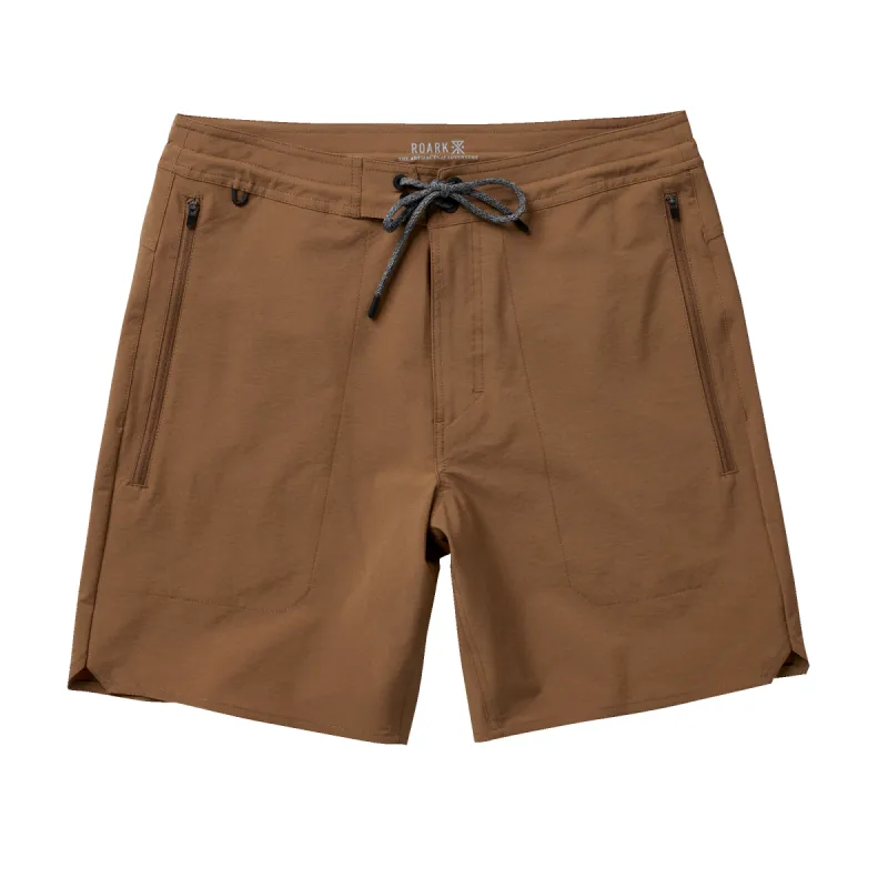 Layover Hybrid Trail Shorts 18" - Dark Khaki sold by Roark