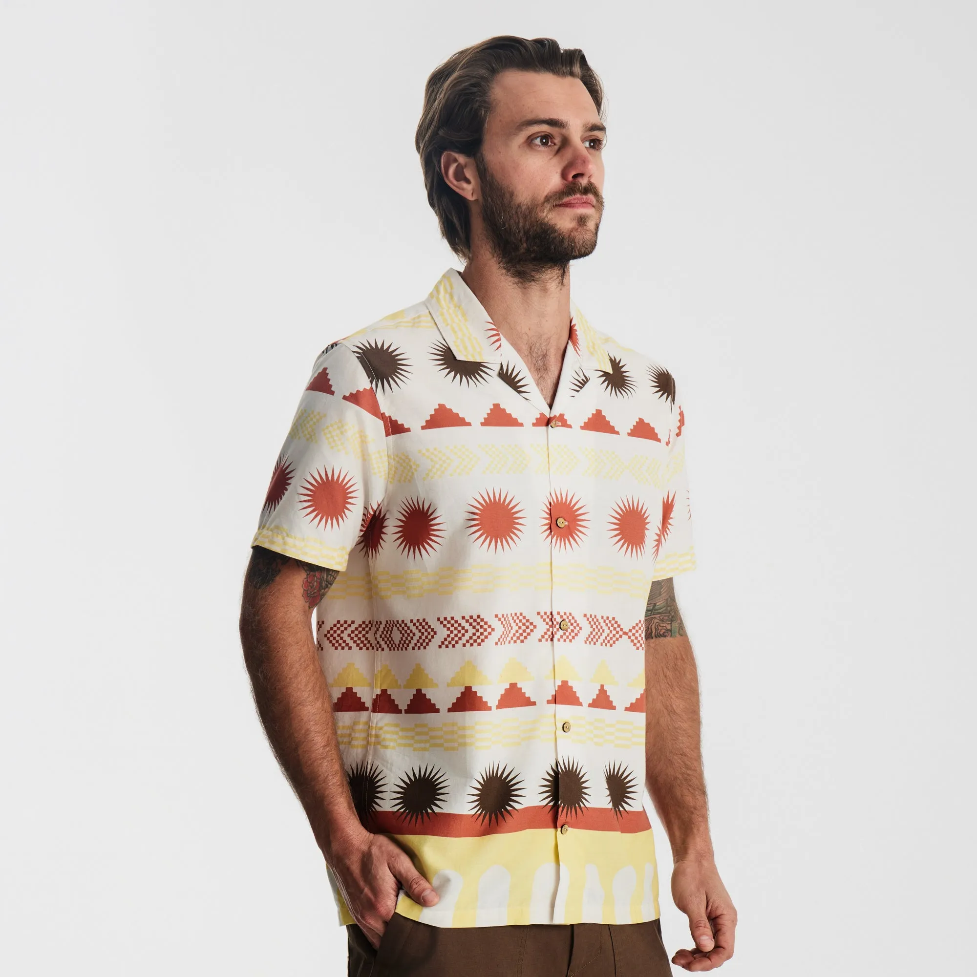 Gonzo Camp Collar Shirt - Heart Studio Almond Paste sold by Roark product image thumbnail 5