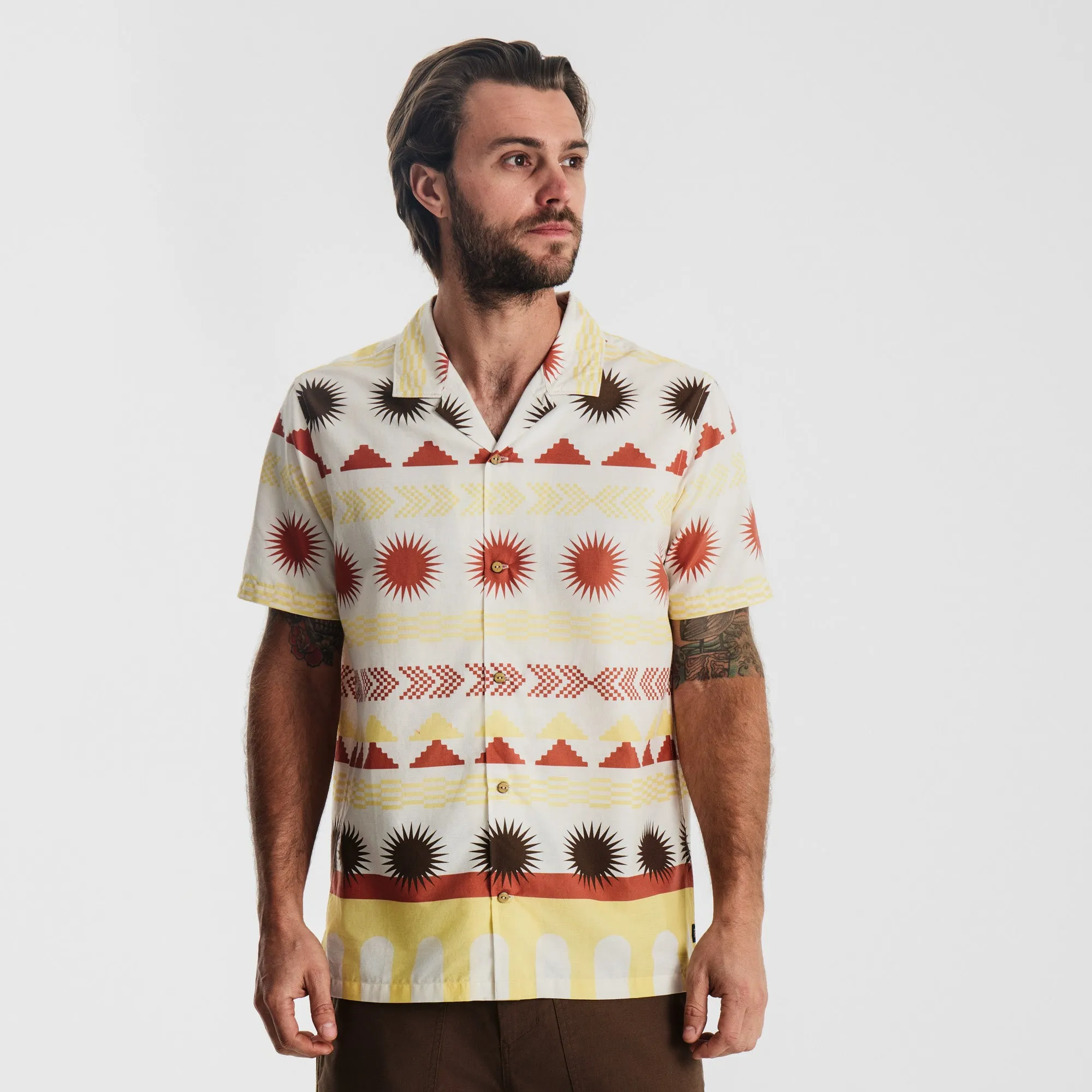 Gonzo Camp Collar Shirt - Heart Studio Almond Paste sold by Roark product image thumbnail 3
