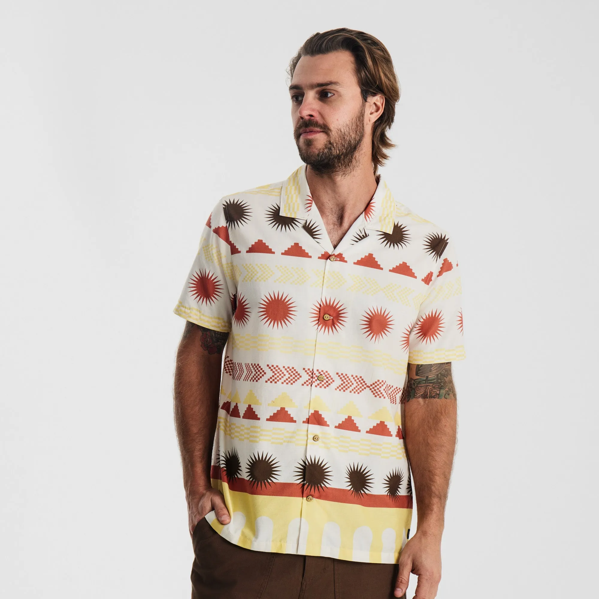 Gonzo Camp Collar Shirt - Heart Studio Almond Paste sold by Roark product image thumbnail 2