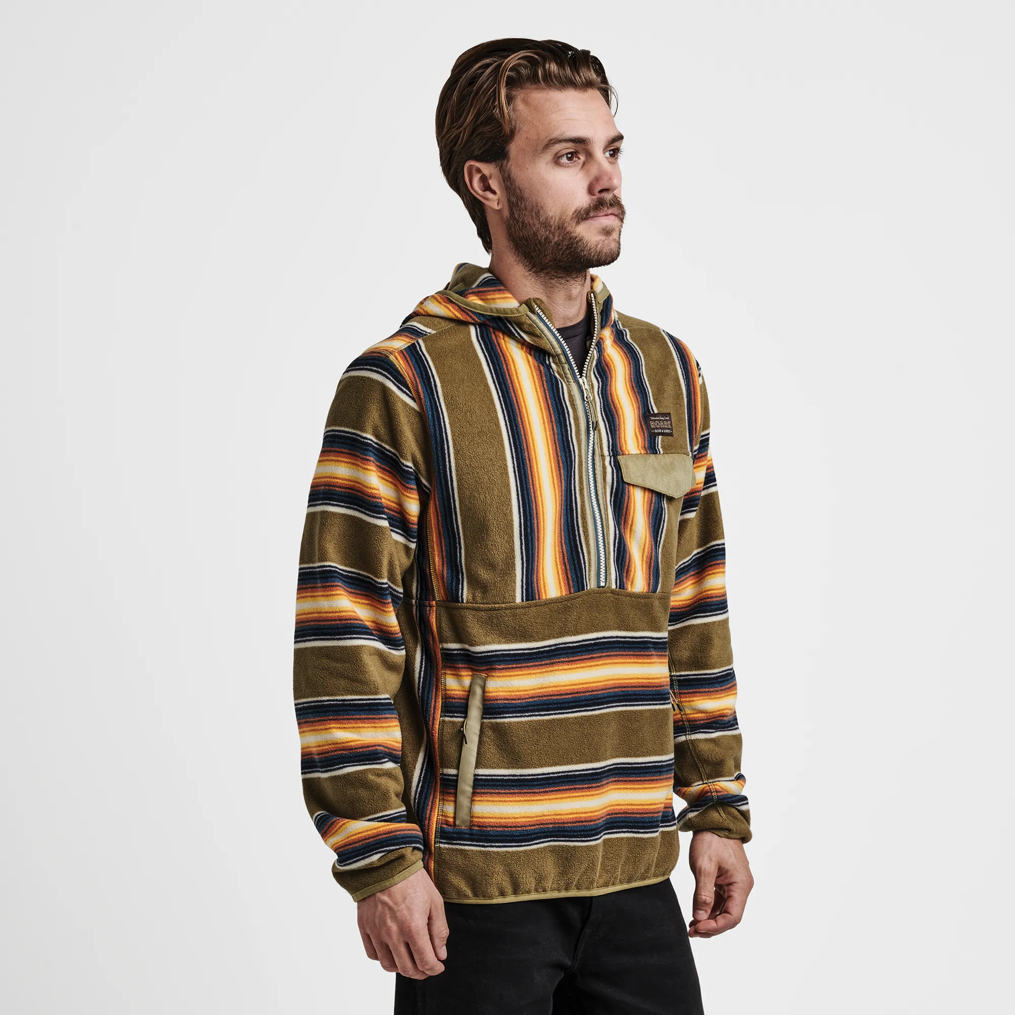 Barra Scrambler Hoodie - Dusty Green Barra Stripe sold by Roark product image thumbnail 5
