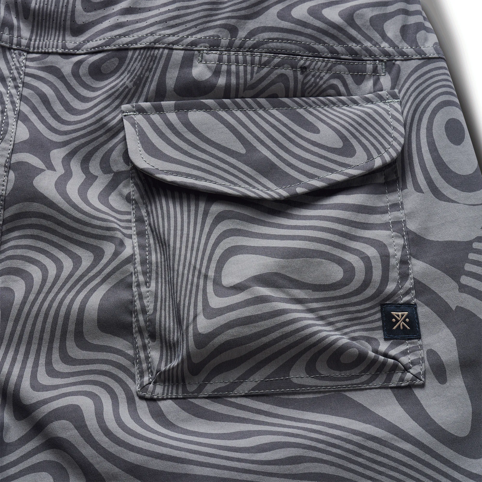 Layover Trail Shorts - Grey Psychedelic sold by Roark product image thumbnail 5