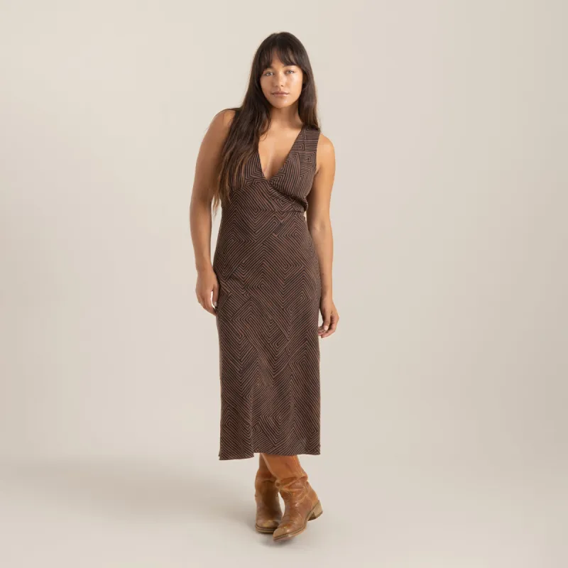 Moonlight Midi Dress - Saddle sold by Roark