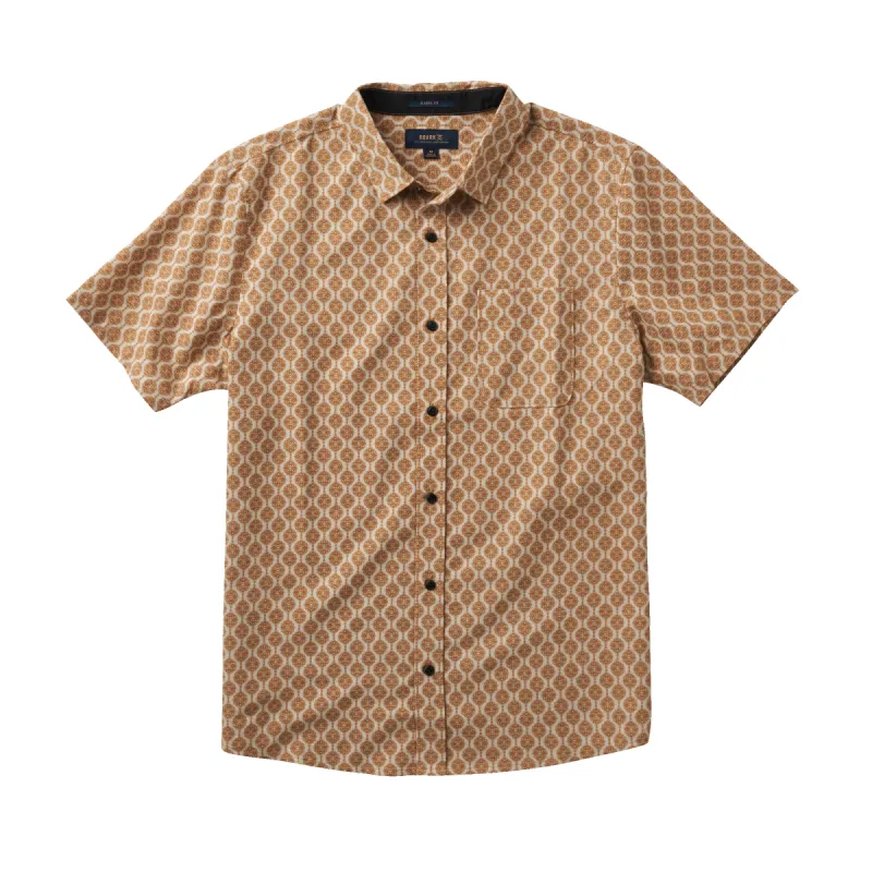 Scholar Oxford Short Sleeve Button Up Shirt - Pignoli sold by Roark