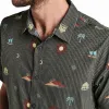 Bless Up Breathable Stretch Shirt - Dark Military Print sold by Roark