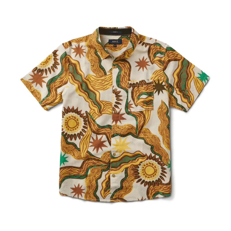 Journey Short Sleeve Button Up Shirt - Grotta Magica Almond sold by Roark