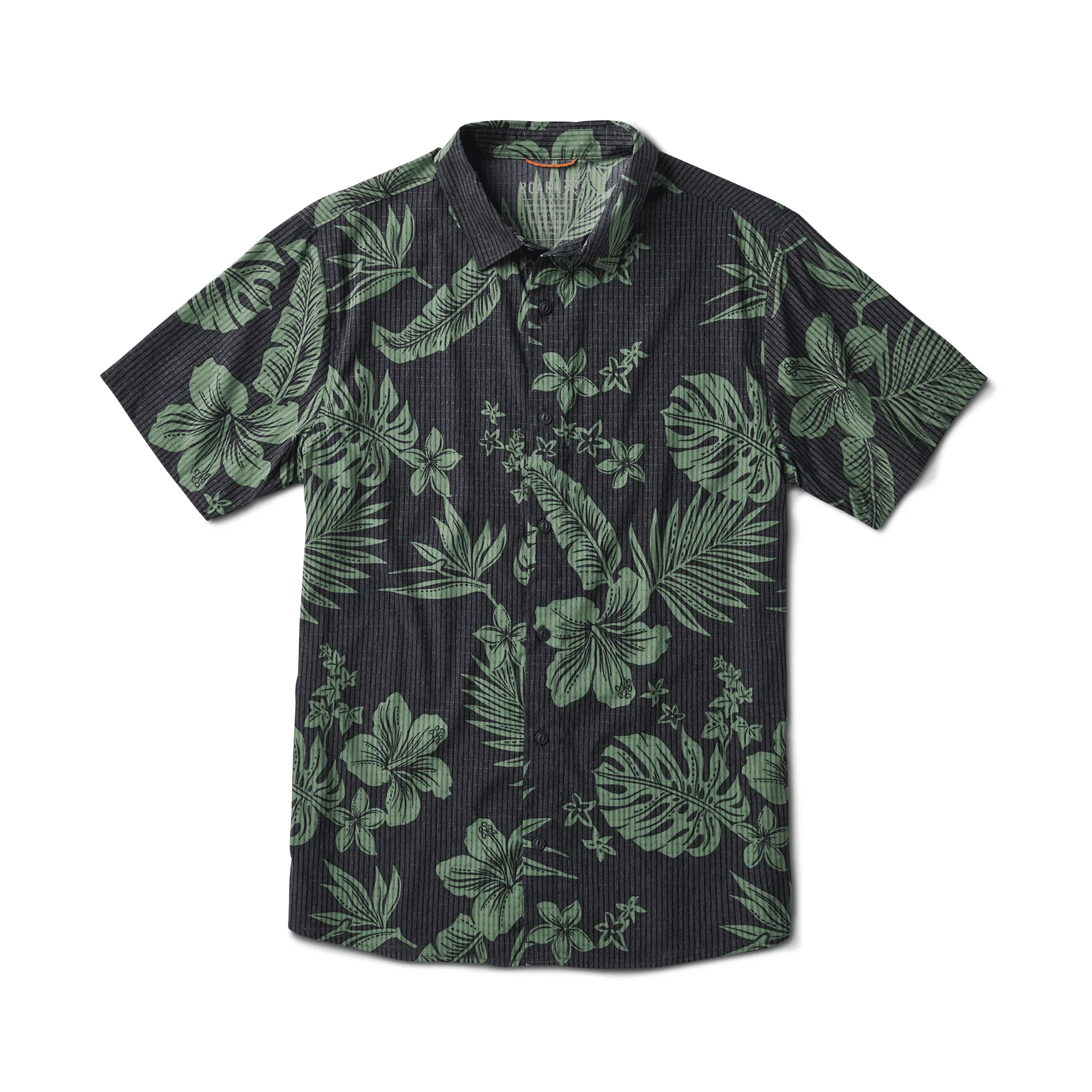 Bless Up Breathable Stretch Shirt - Black Green Print sold by Roark