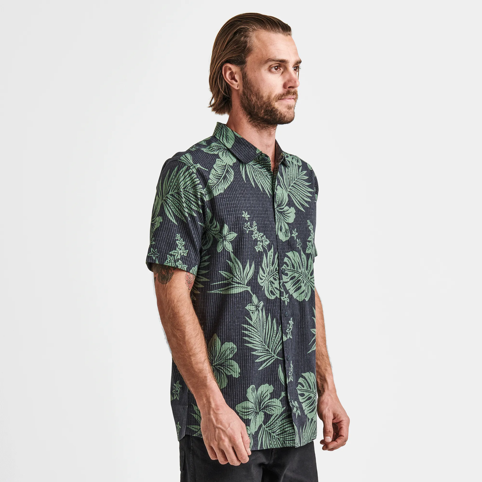 Bless Up Breathable Stretch Shirt - Black Green Print sold by Roark product image thumbnail 4