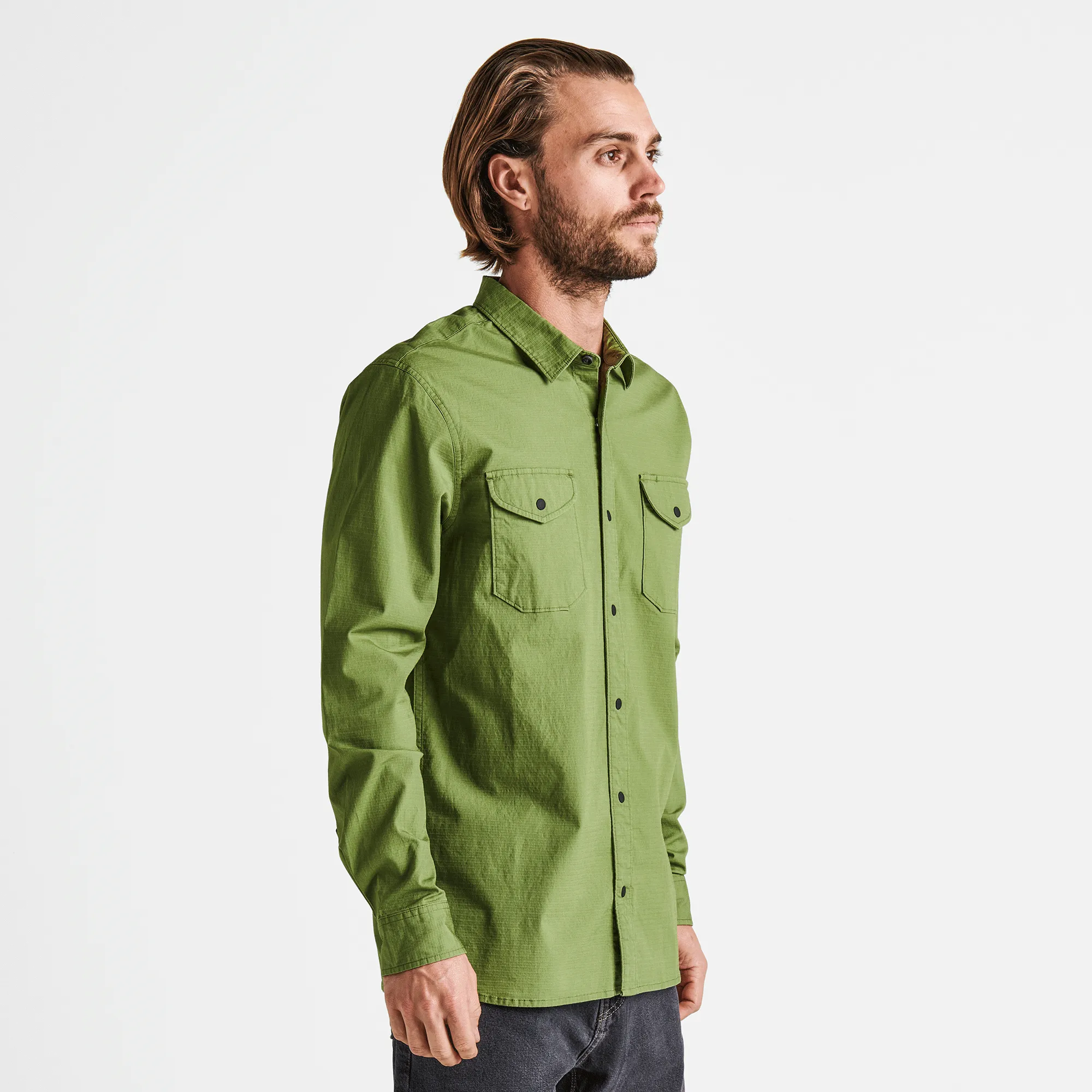 Campover Long Sleeve Button Up Shirt - Jungle Green sold by Roark product image thumbnail 4