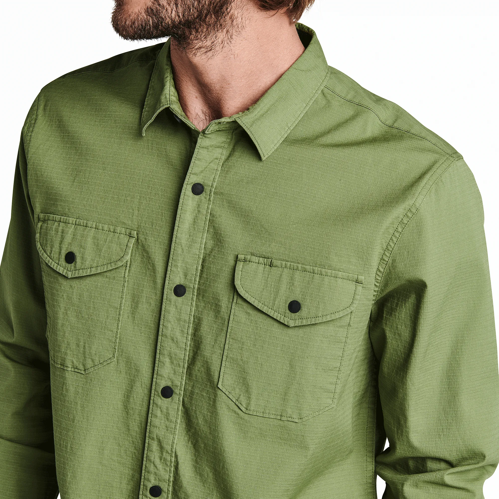 Campover Long Sleeve Button Up Shirt - Jungle Green sold by Roark product image thumbnail 5