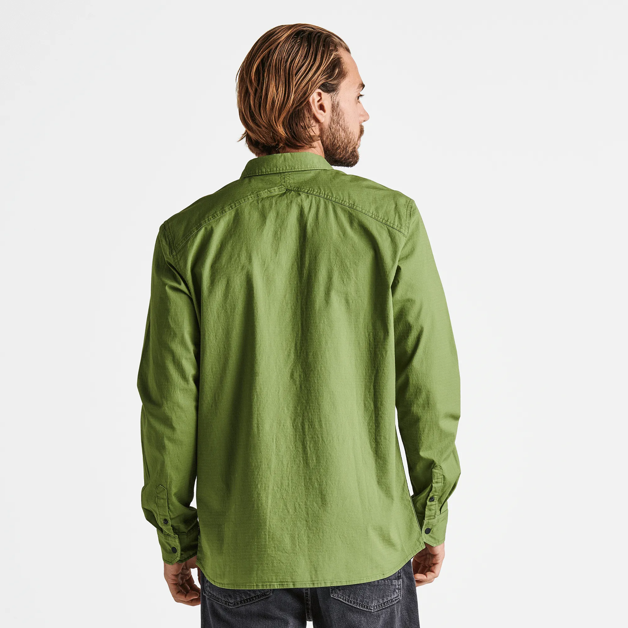 Campover Long Sleeve Button Up Shirt - Jungle Green sold by Roark product image thumbnail 3