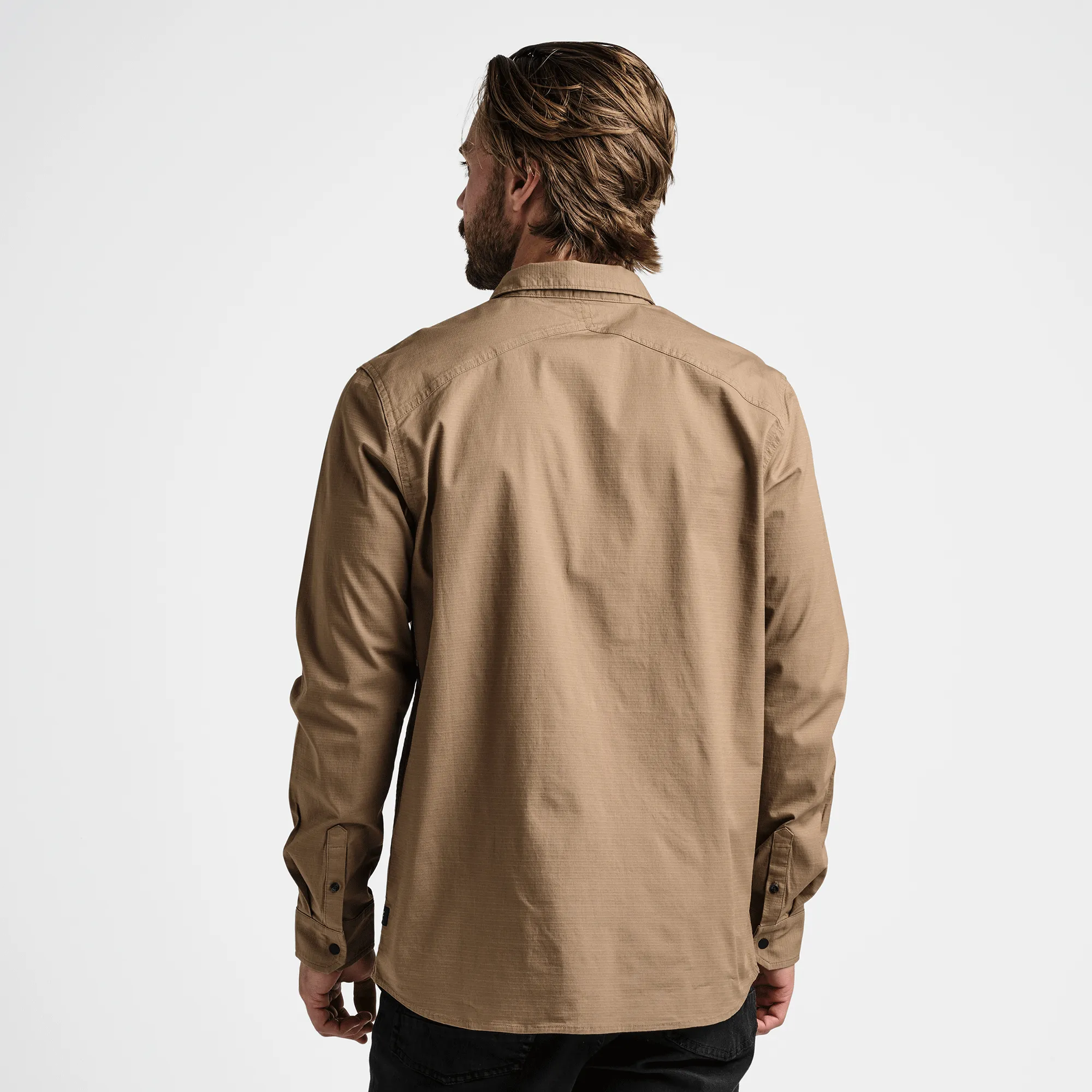Campover Long Sleeve Button Up Shirt - Khaki sold by Roark product image thumbnail 3