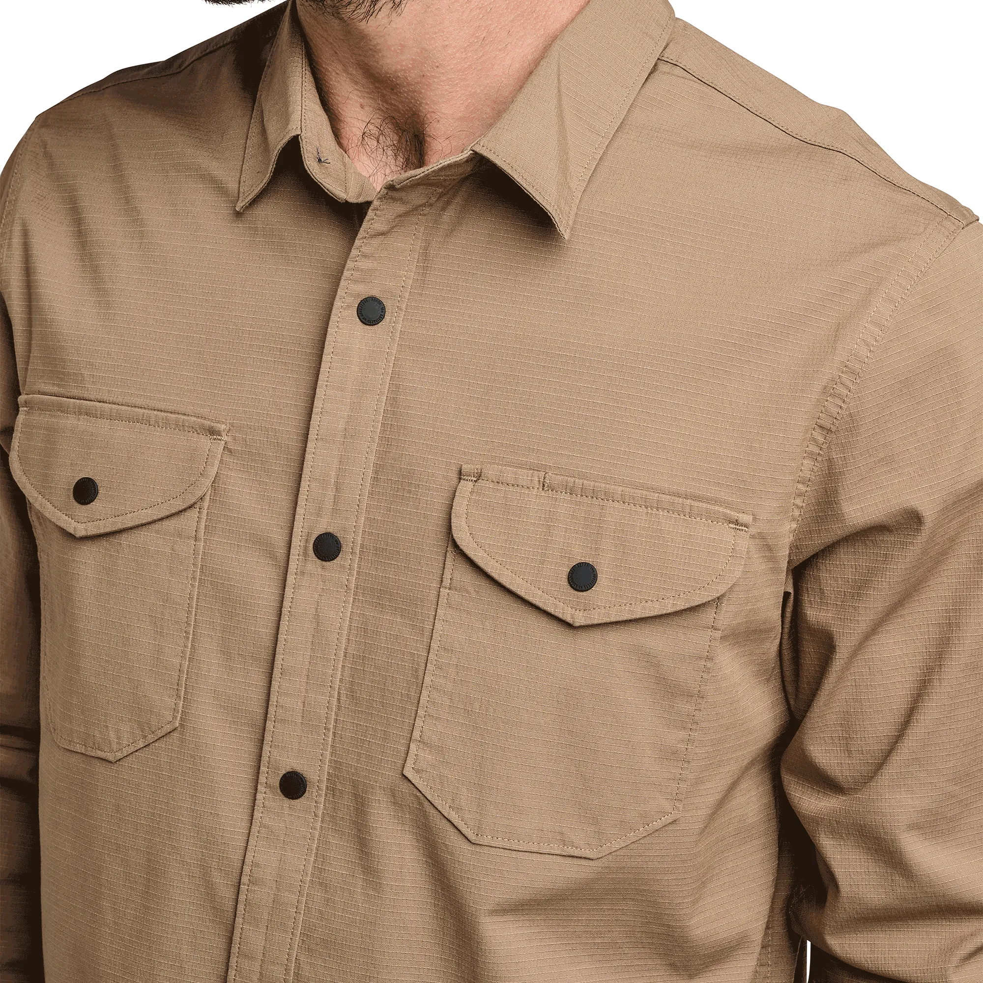 Campover Long Sleeve Button Up Shirt - Khaki sold by Roark product image thumbnail 5