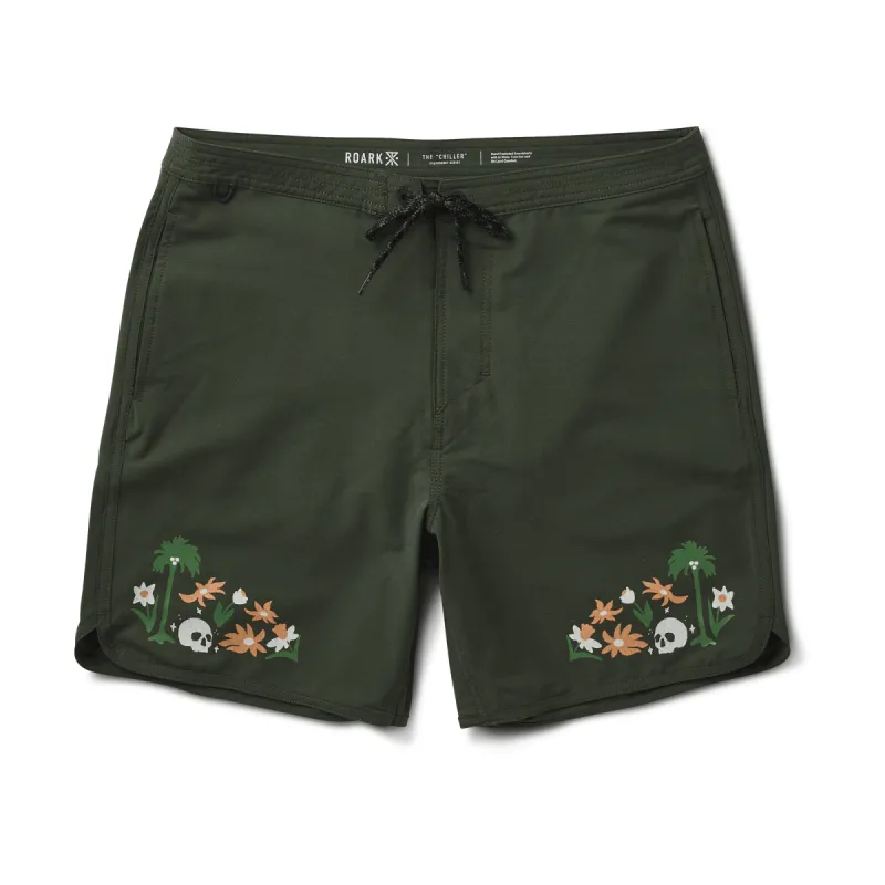 Chiller 17" Boardshorts - Dark Military made by Roark