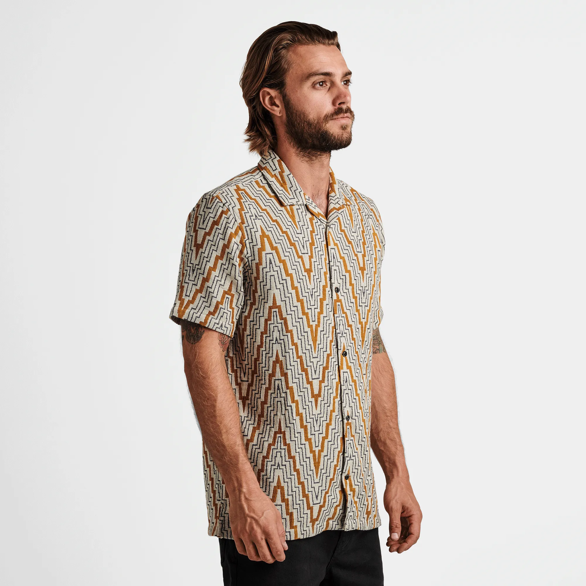 Gonzo Short Sleeve Button Up Shirt- Bone sold by Roark product image thumbnail 5