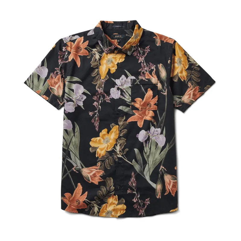 Journey Short Sleeve Button Up Shirt - Black Far East Flora sold by Roark