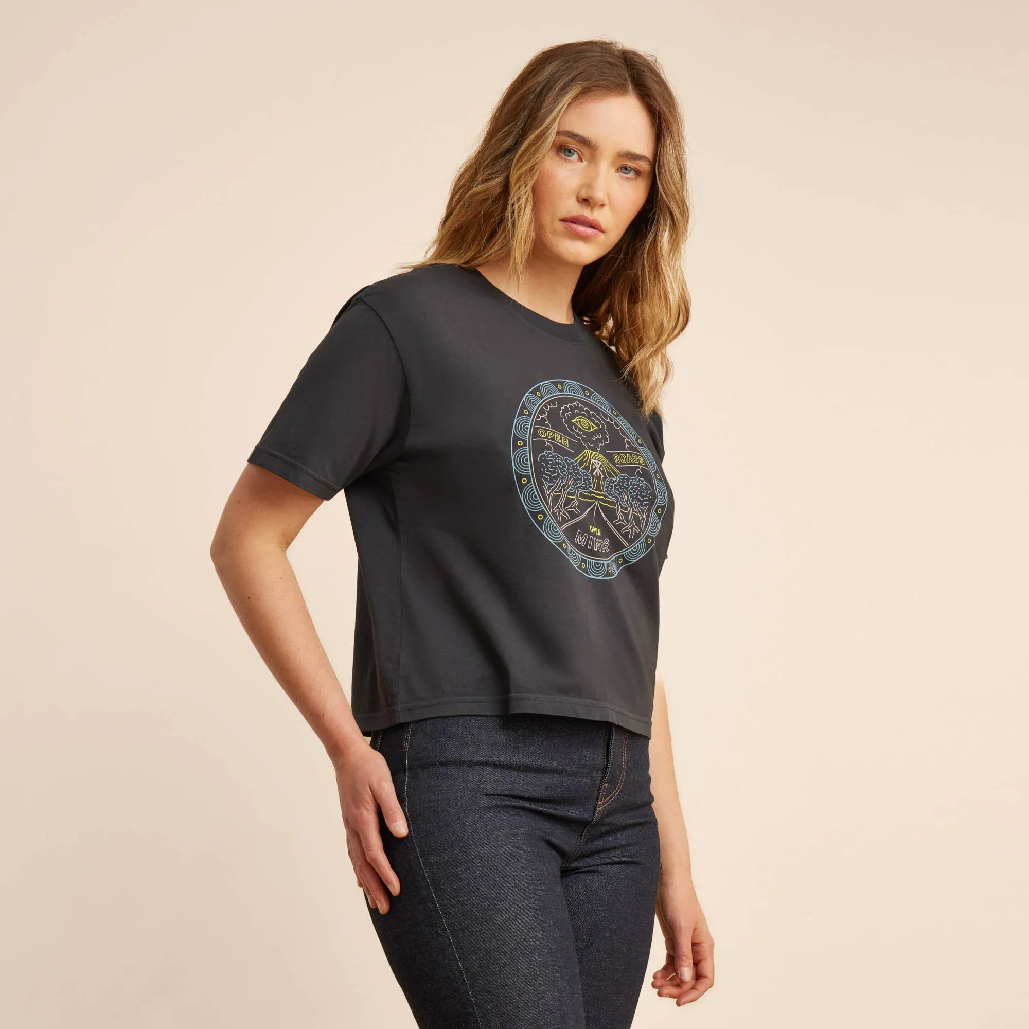 Open Roads Hokkaido Boxy Crop Premium Tee - Vintage Black sold by Roark product image thumbnail 5