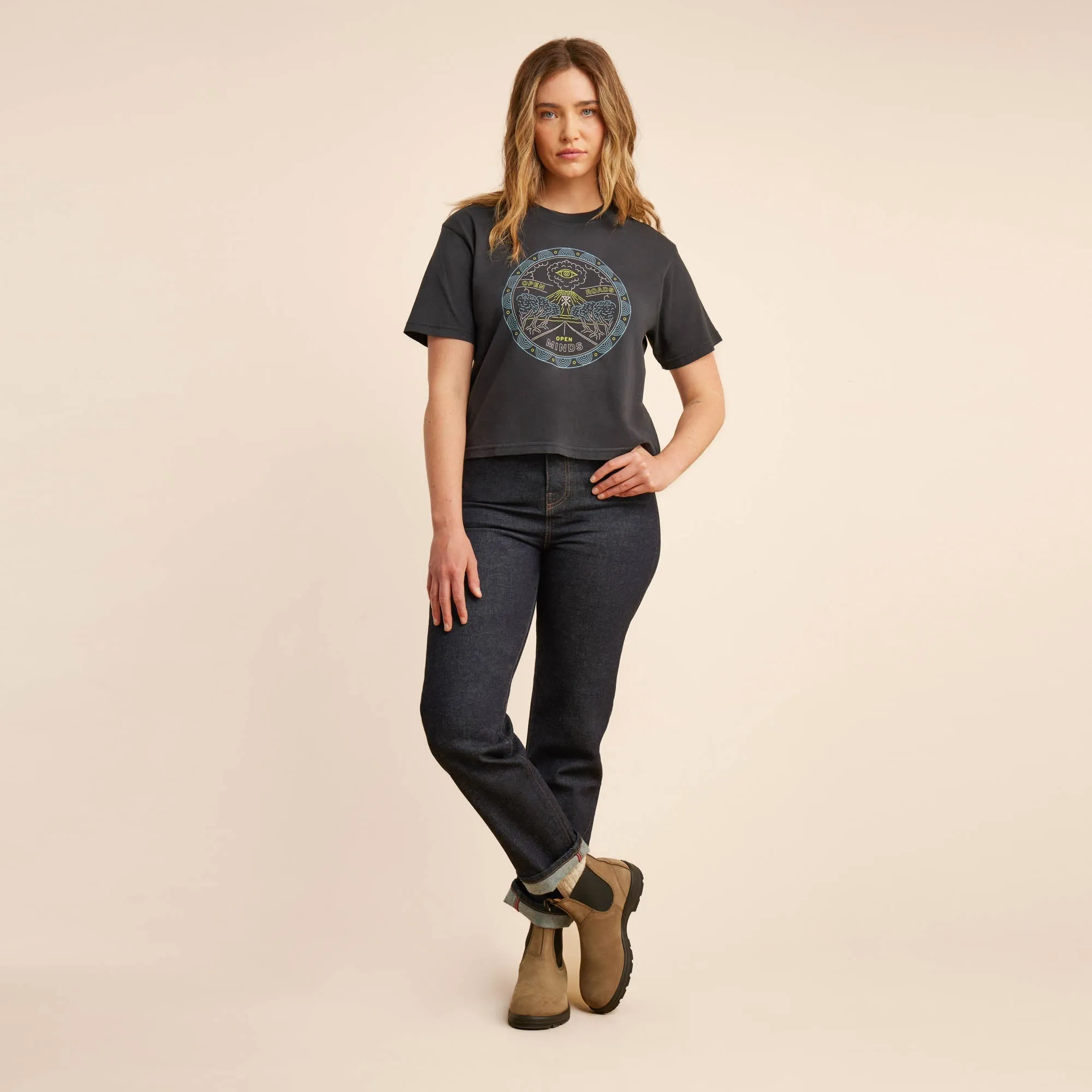 Open Roads Hokkaido Boxy Crop Premium Tee - Vintage Black sold by Roark product image thumbnail 3