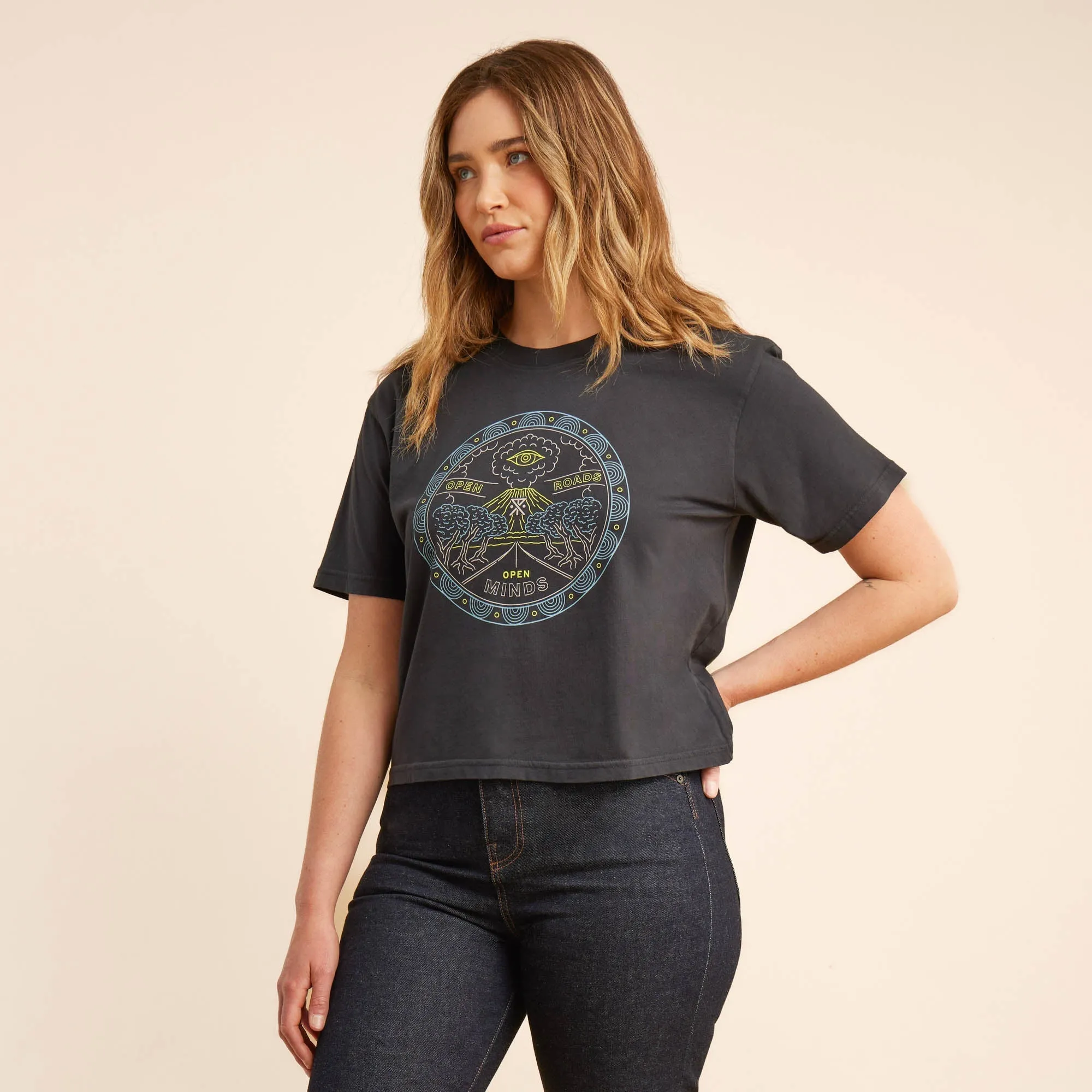 Open Roads Hokkaido Boxy Crop Premium Tee - Vintage Black sold by Roark product image thumbnail 4