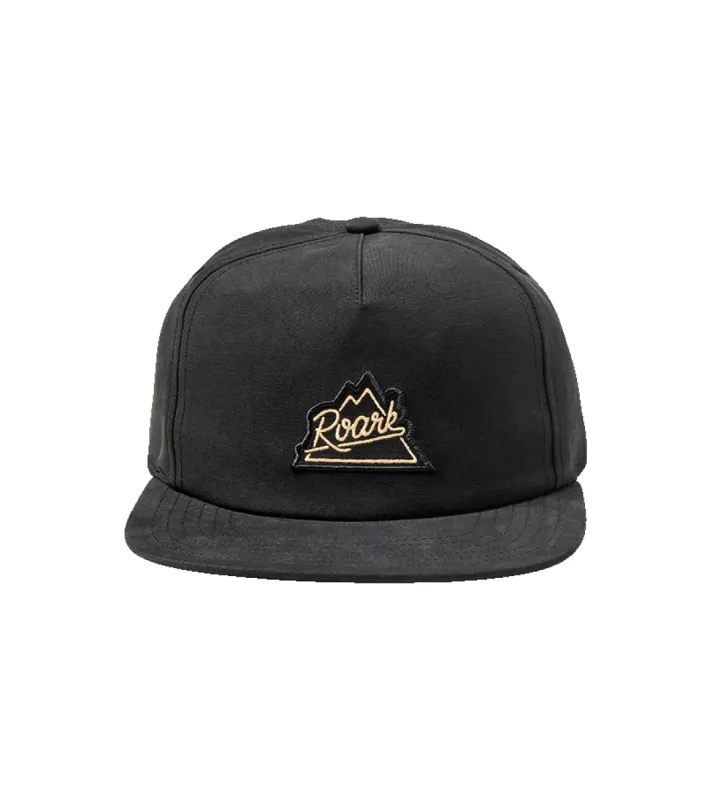 Peaking 5 Panel Snapback Hat - Black sold by Roark