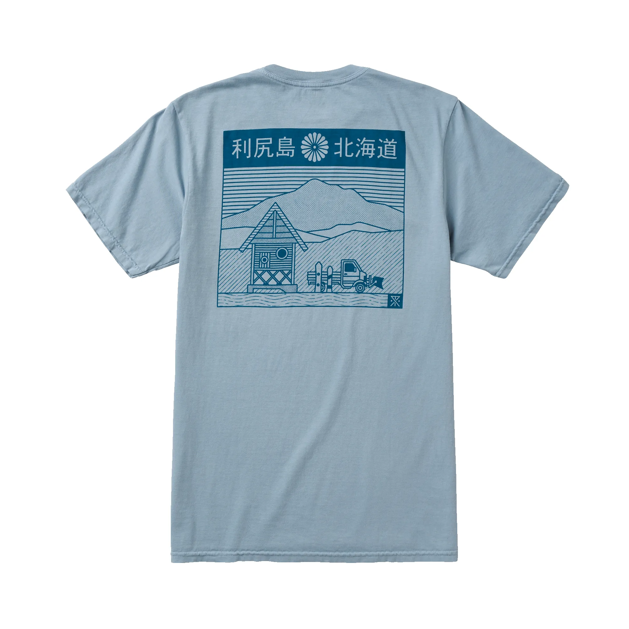 Rishiri Post Stamp Premium Tee - Dusty Blue sold by Roark