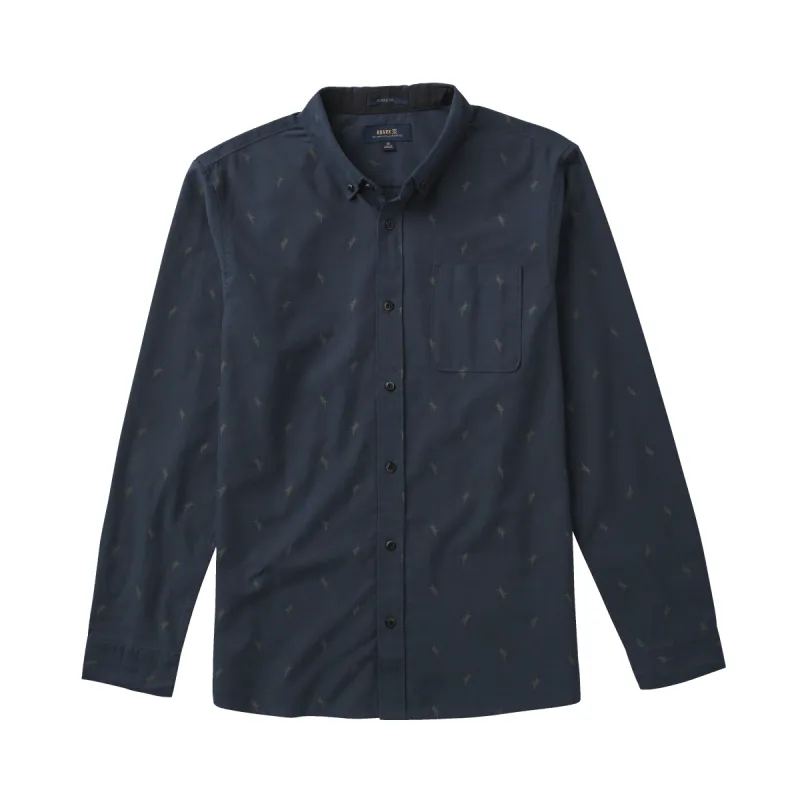 Scholar Long Sleeve Button Up Shirt - Dark Navy Crosshatch sold by Roark