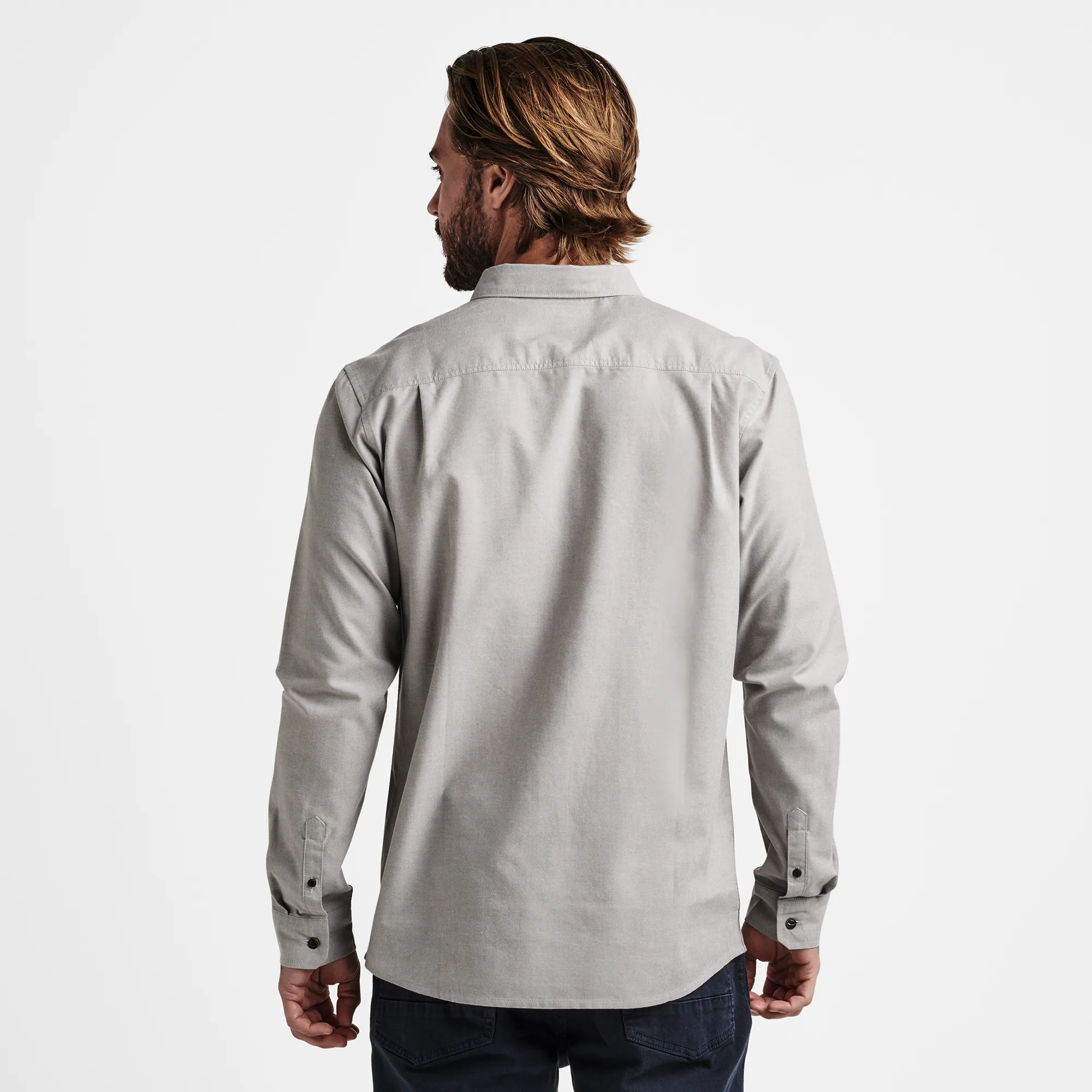 Scholar Long Sleeve Button Up Shirt - Smoke sold by Roark product image thumbnail 5