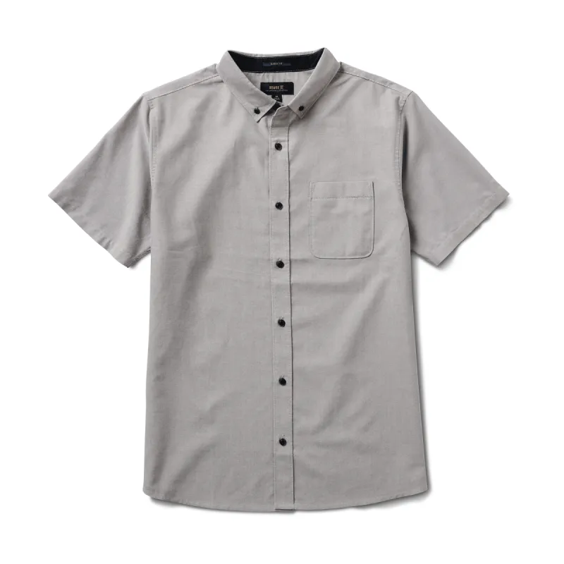 Scholar Oxford Short Sleeve Button Up Shirt - Smoke sold by Roark