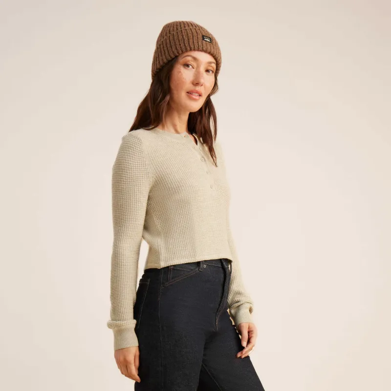 Well Worn Long Sleeve Thermal Sweater - Stone made by Roark