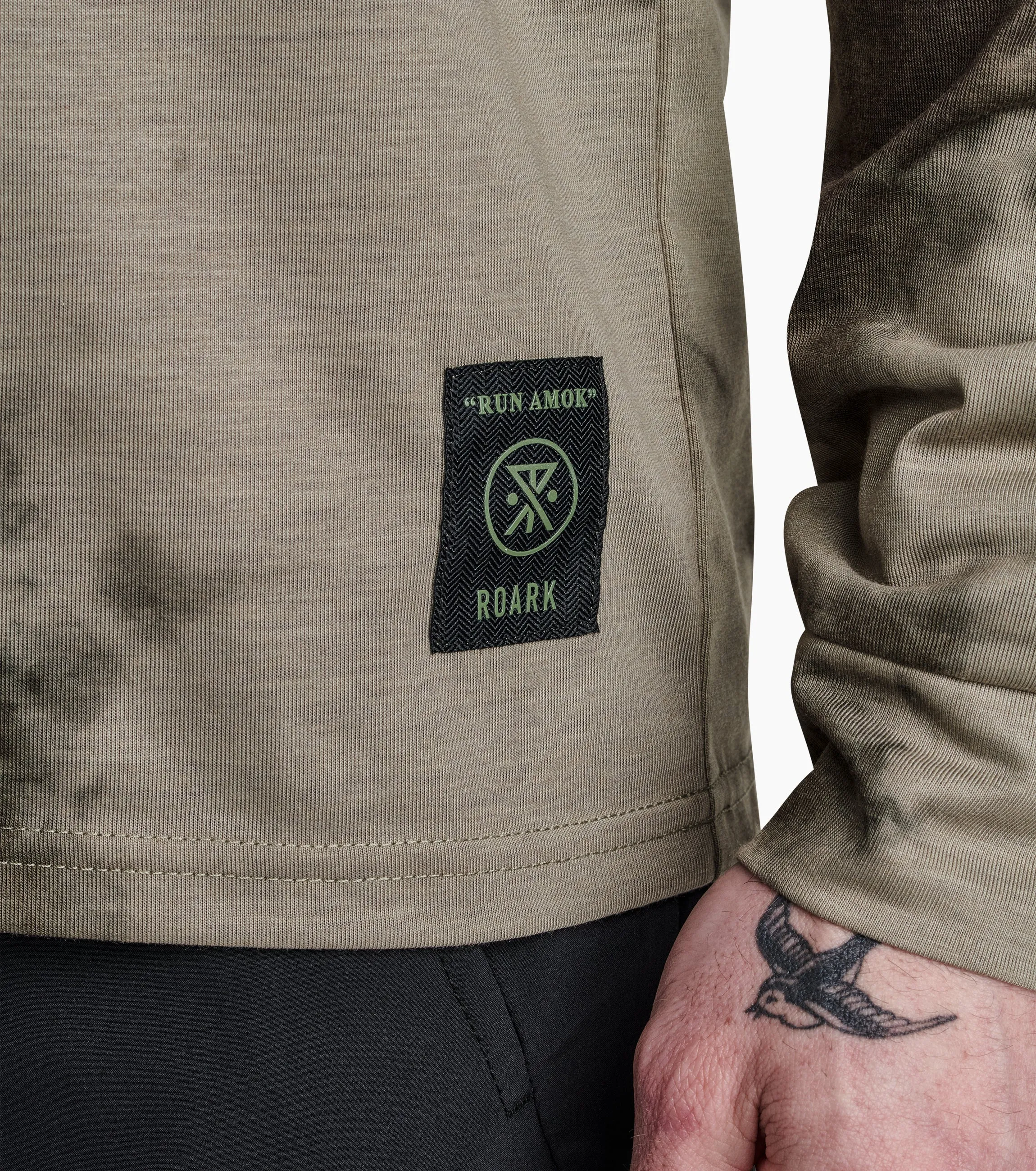 Mathis Long Sleeve Active Tee - Light Army sold by Roark product image thumbnail 4
