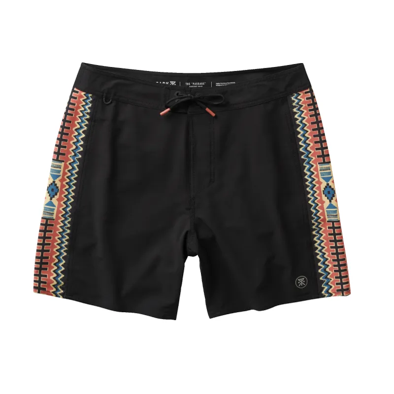 Passage 16" Side Panel Boardshorts - Black sold by Roark