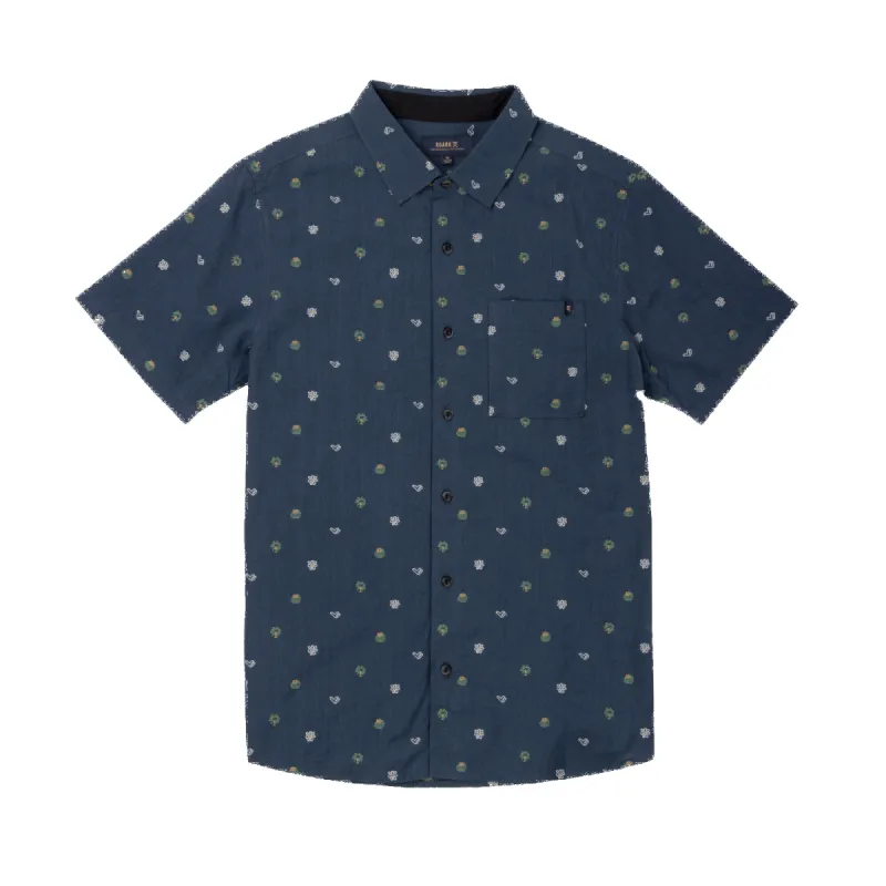 Journey Short Sleeve Button Up Shirt - Navy Dobby sold by Roark