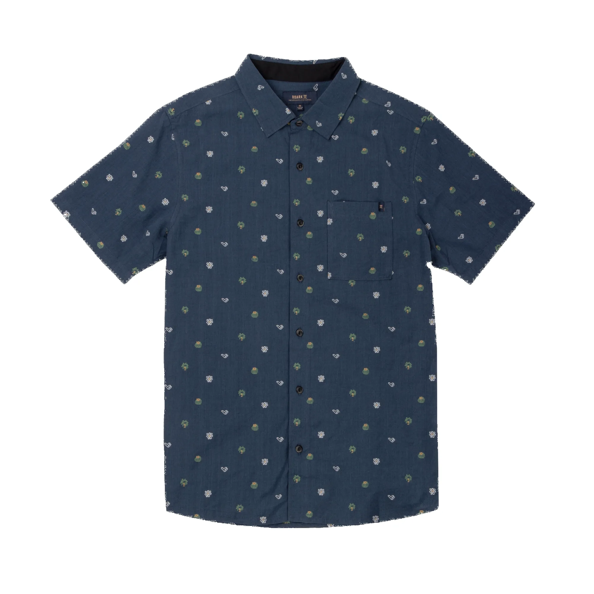 Journey Short Sleeve Button Up Shirt - Navy Dobby sold by Roark
