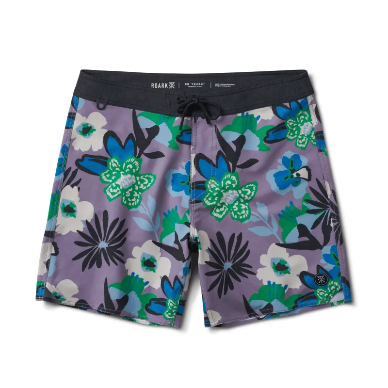 Passage 17" Boardshorts - Purple Haze In Bloom Floral sold by Roark