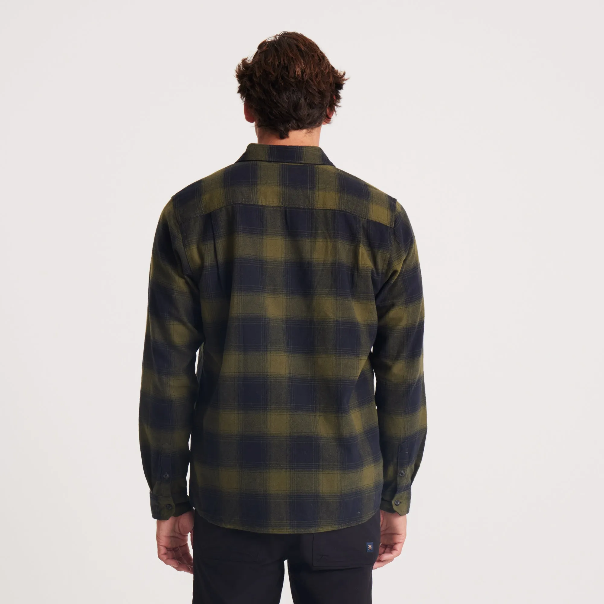 Crossroads Organic Cotton Flannel - Dark Military Plaid sold by Roark product image thumbnail 3
