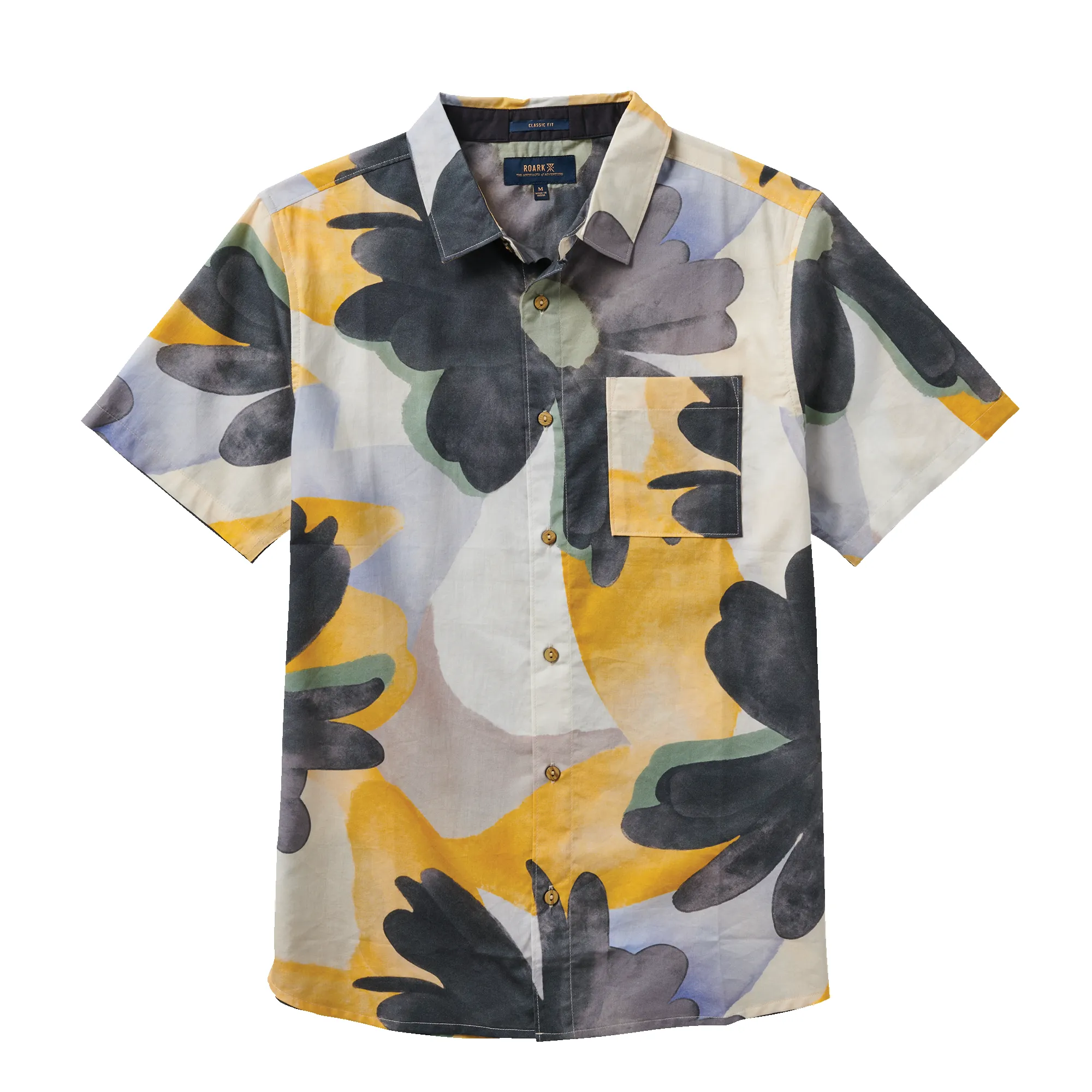 Journey Short Sleeve Button Up Shirt - Night Bloom Spice sold by Roark