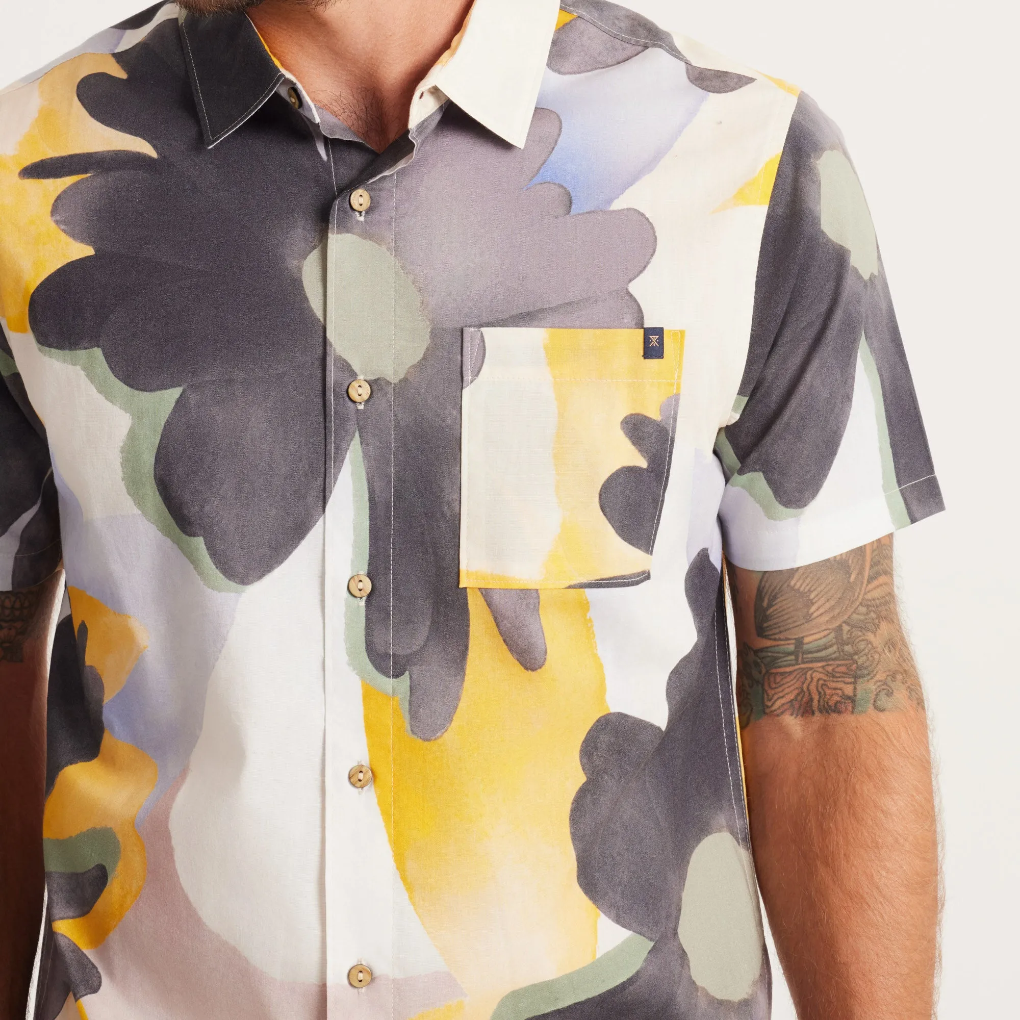 Journey Short Sleeve Button Up Shirt - Night Bloom Spice sold by Roark product image thumbnail 5