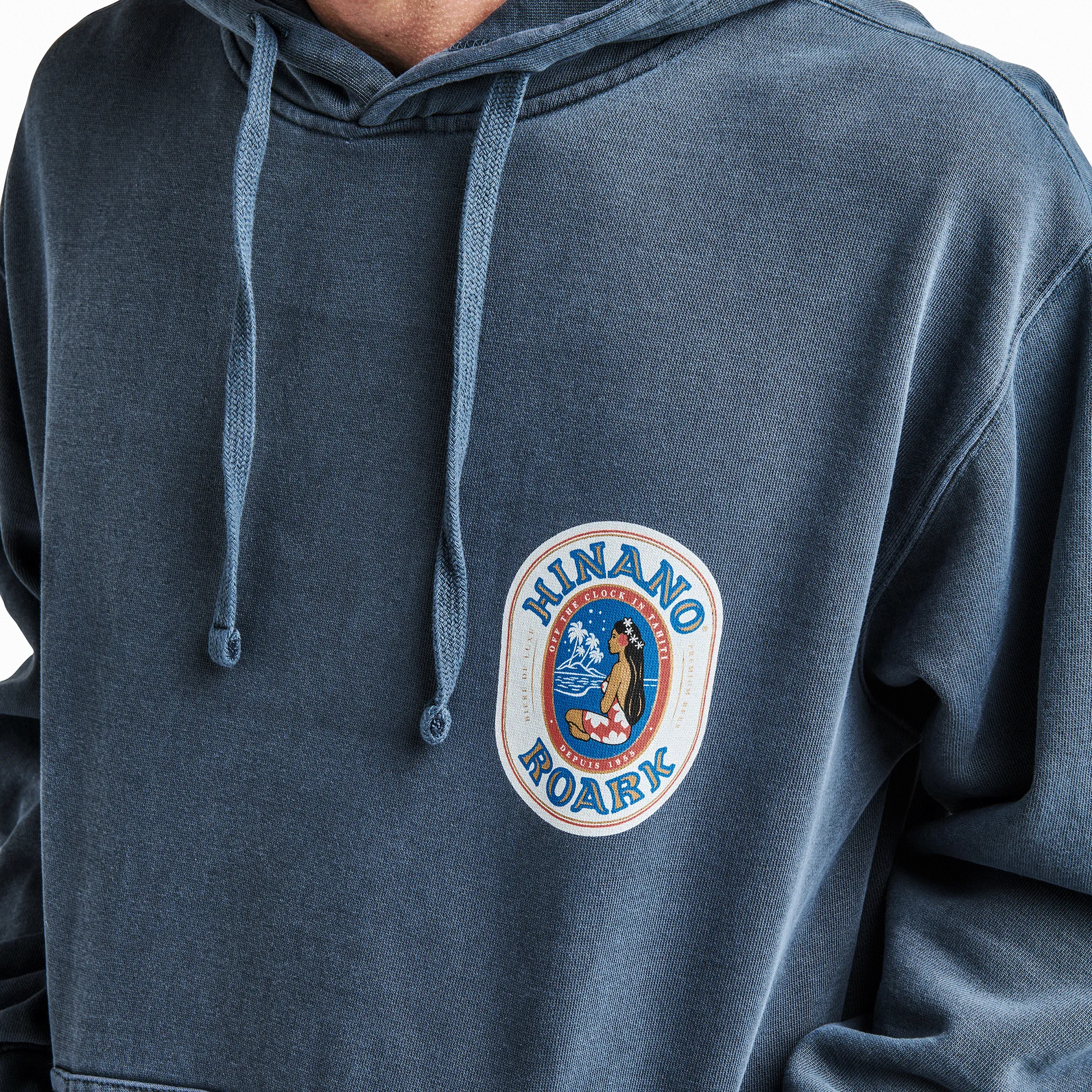 Hinano Label Fleece Hoodie - Dark Navy sold by Roark product image thumbnail 5