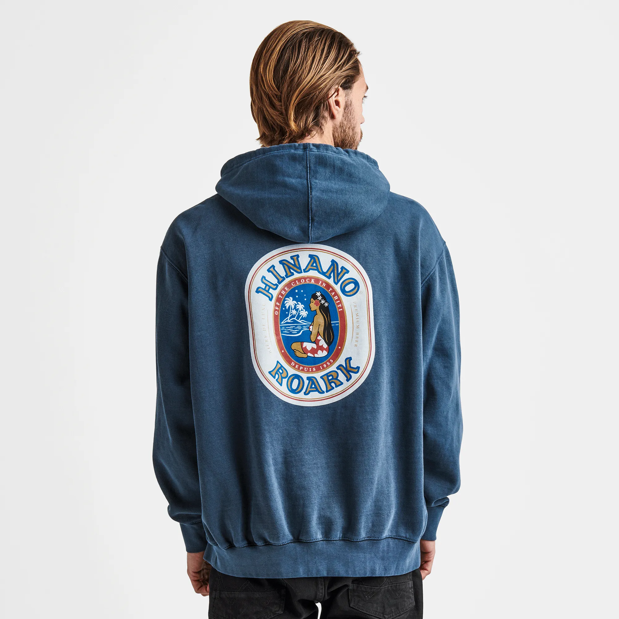 Hinano Label Fleece Hoodie - Dark Navy sold by Roark product image thumbnail 3