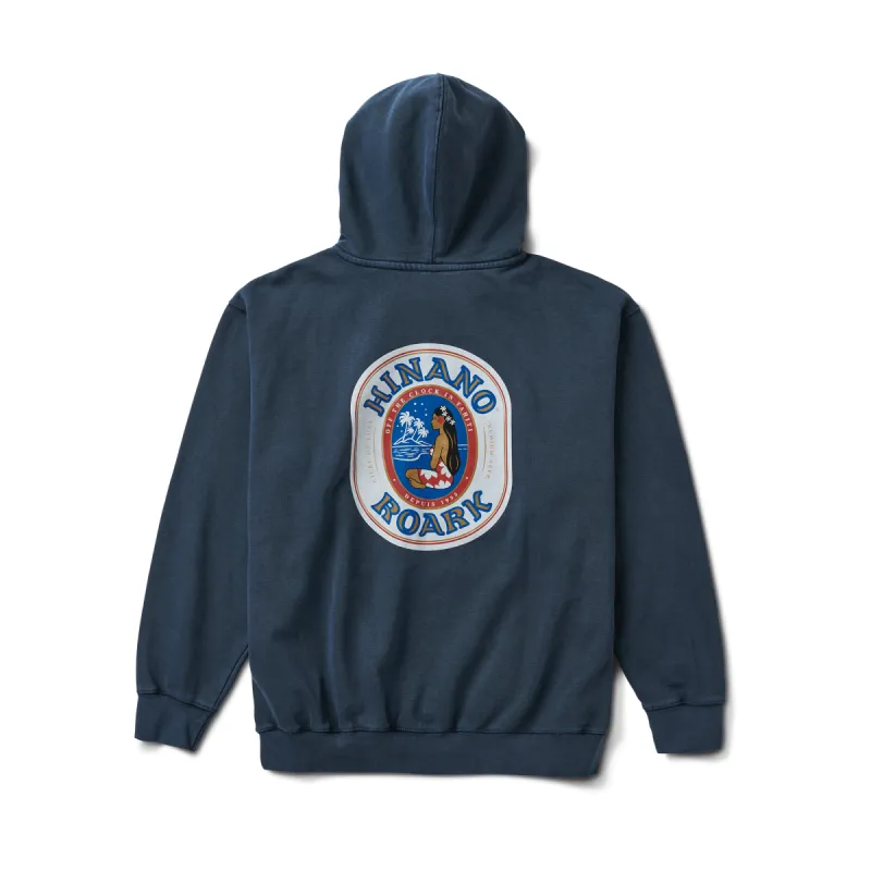 Hinano Label Fleece Hoodie - Dark Navy made by Roark