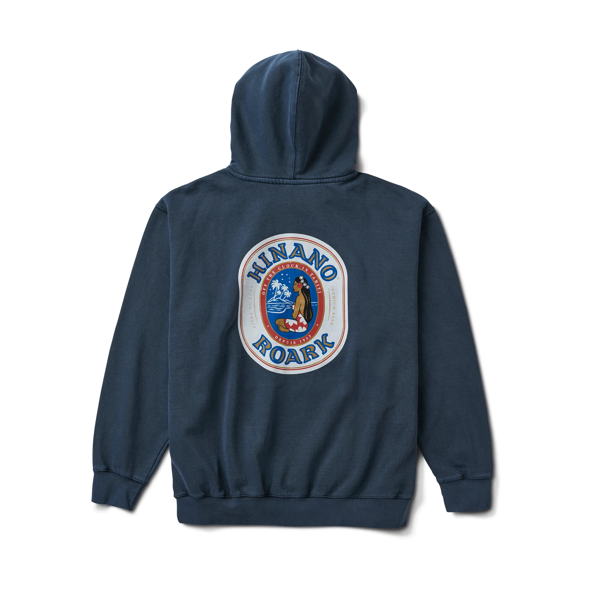 Hinano Label Fleece Hoodie - Dark Navy sold by Roark