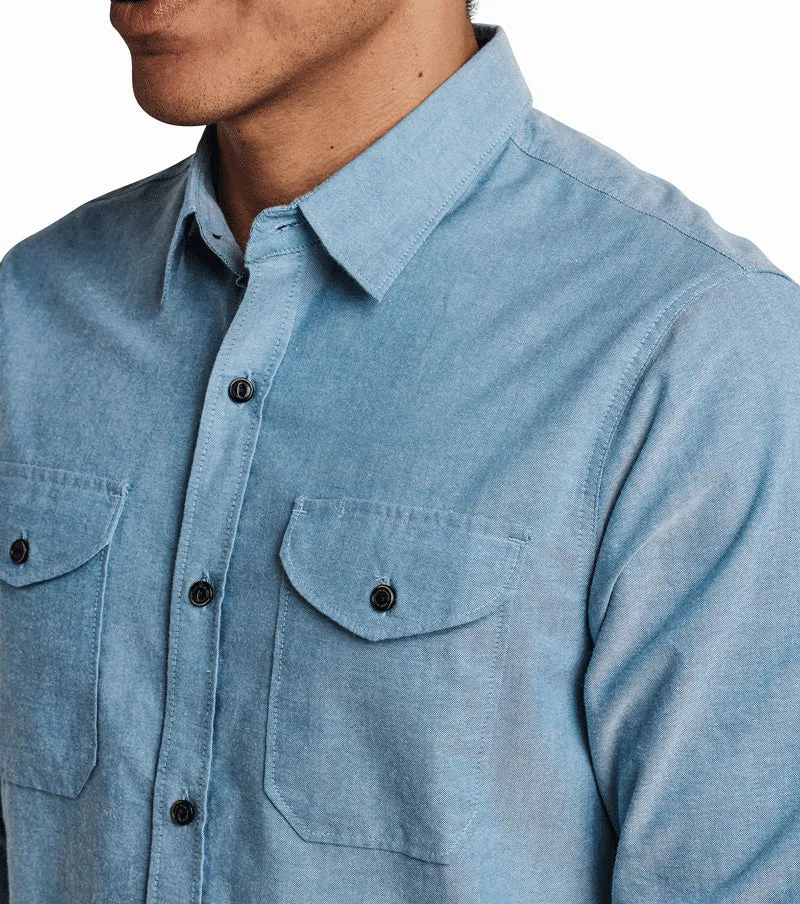 Well Worn Long Sleeve Button Up Shirt - Blue sold by Roark product image thumbnail 5