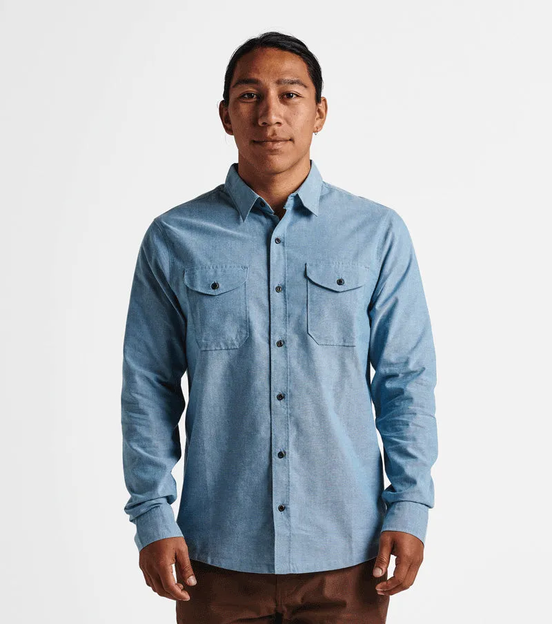 Well Worn Long Sleeve Button Up Shirt - Blue sold by Roark product image thumbnail 2